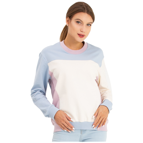 Свитшот Tandem.Fashion 174 размер 46 (голубой и розовый, молочная основа), футер 2-х нитка