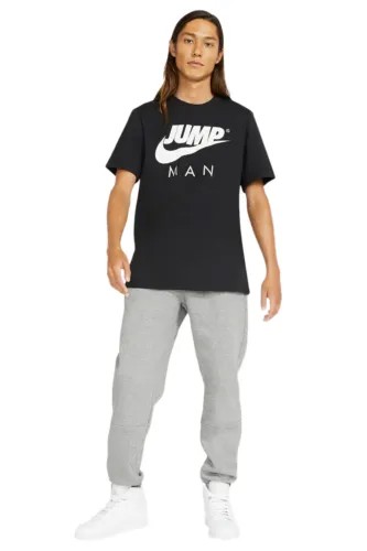 Мужская черно-белая футболка с коротким рукавом Jordan Jumpman (CT3708 010) — M