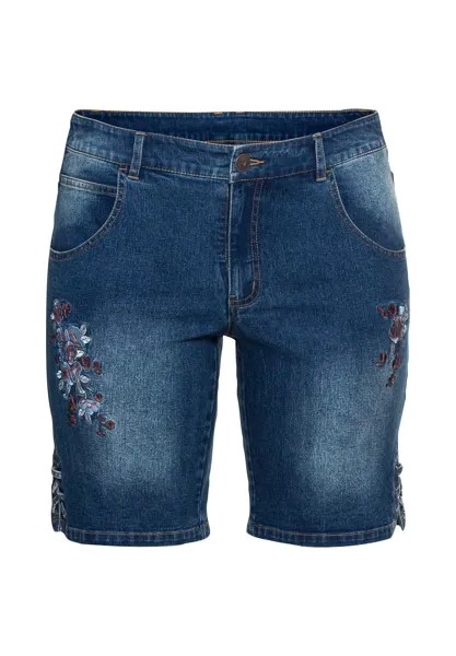 Джинсовые шорты-бермуды с цветочной вышивкой Joebrowns, цвет Blue Denim