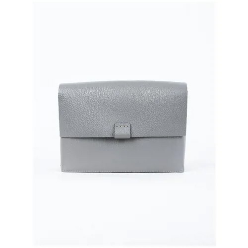 Женская сумка через плечо из натуральной кожи серая A005 grey grain Divalli