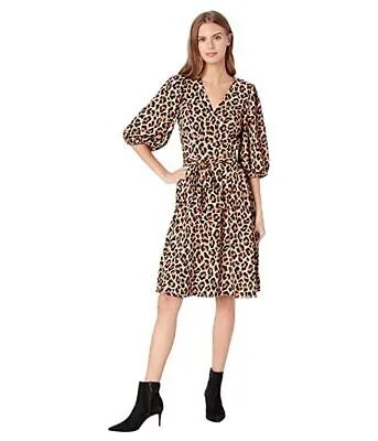 Kate Spade New York Очаровательное леопардовое платье с запахом