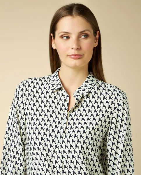 Женская рубашка из чистой вискозы NICE&CHIC, белый/черный