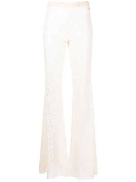 Расклешенные брюки из кружева Dsquared2, бежевый