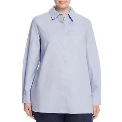 Женская синяя рубашка-туника на пуговицах Foxcroft NYC Plus 18 BHFO 4815