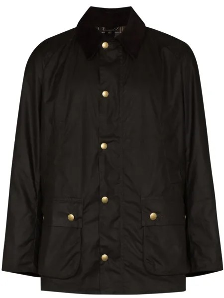 Barbour бомбер на кнопках, зеленый