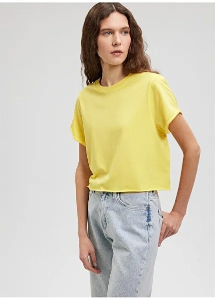 Оранжевая женская футболка с круглым вырезом M168220-86686-ROUND NECK SHORT CO Mavi, оранжевый