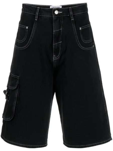 MOSCHINO JEANS шорты с контрастной строчкой, черный