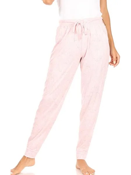 TAHARI Intimates Белые трикотажные брюки свободного кроя Jogger Paisley Sleep Pants S