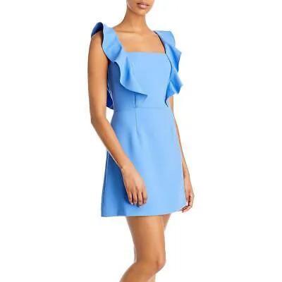 Женское короткое вечернее мини-платье с рюшами French Connection Whisper Blue 2 BHFO 7191