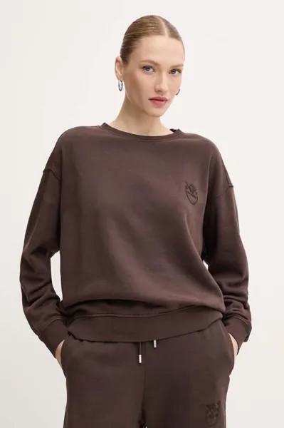 Хлопковая толстовка Pinko, коричневый