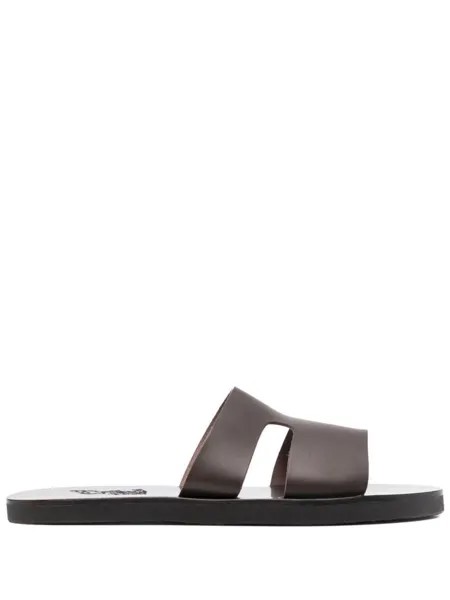 Ancient Greek Sandals шлепанцы Apteros с вырезами, коричневый