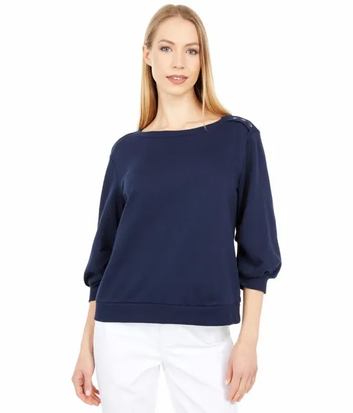 Свитер Vince Camuto, Puff Sleeve Solid Terry Snap Shoulder Top