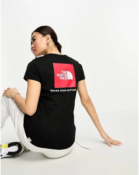 Черная футболка с принтом на спине The North Face Redbox