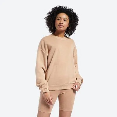 Reebok Classics Non Dye Crewneck Womens Wild Brown Sportswear Sweatshirt Crew
