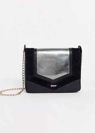 Черная кожаная сумка через плечо Paul Costelloe-Черный