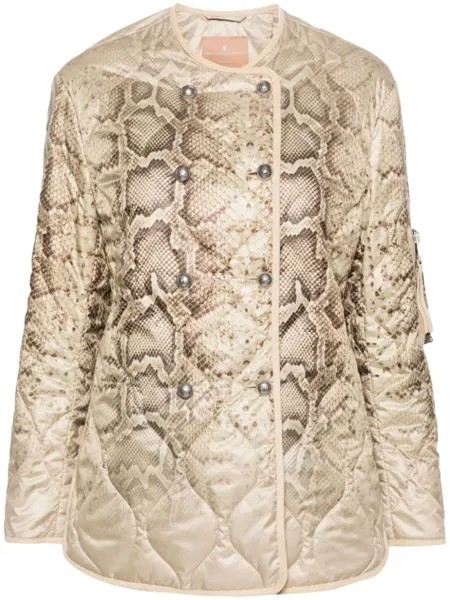 Ermanno Scervino куртка со змеиным принтом, нейтральный цвет