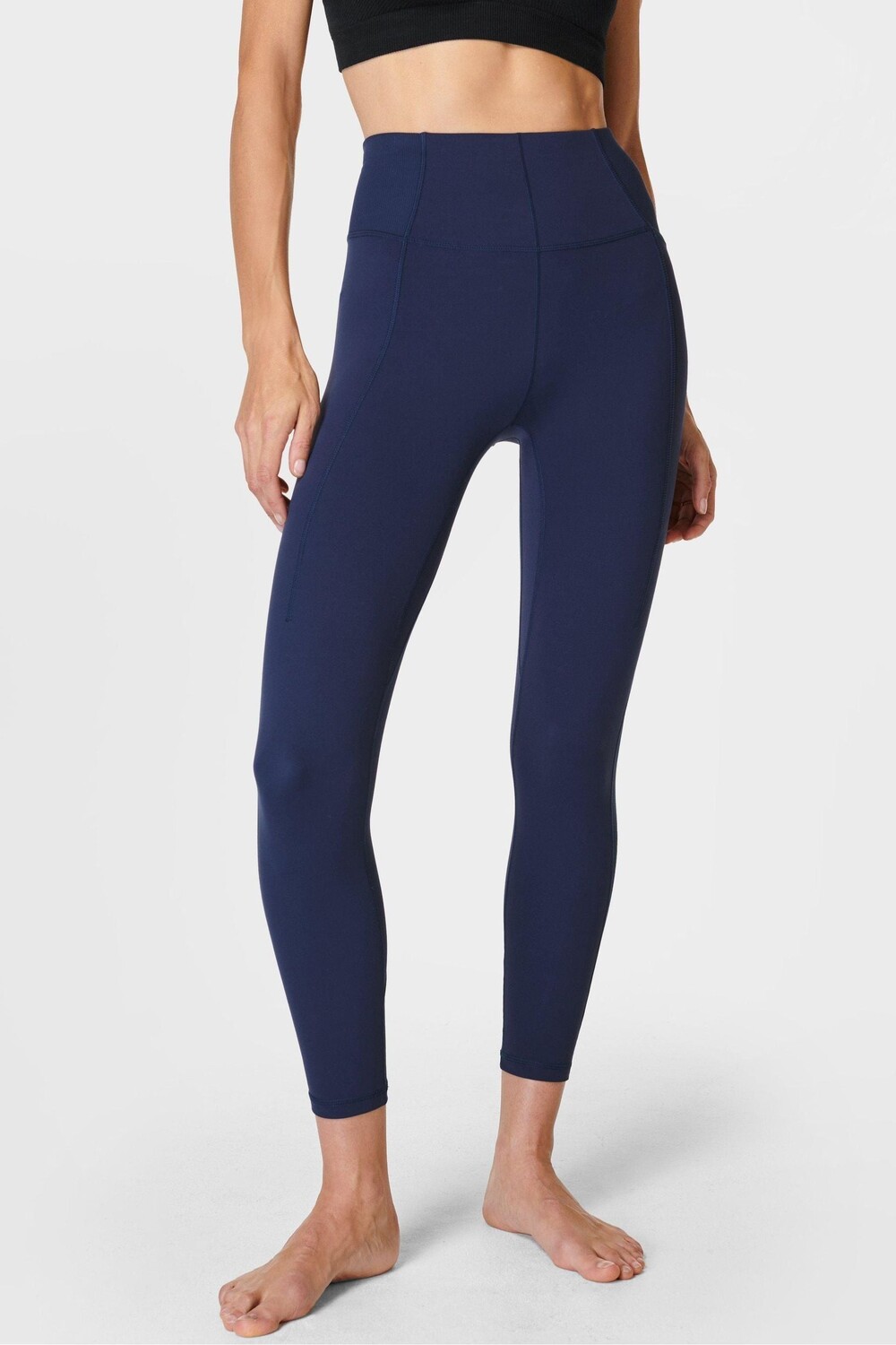 Леггинсы для йоги в рубчик 7/8 из очень мягкого материала Sweaty Betty, синий