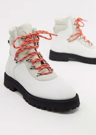 Белые походные ботинки на шнуровке с контрастной подошвой & Other Stories-Белый