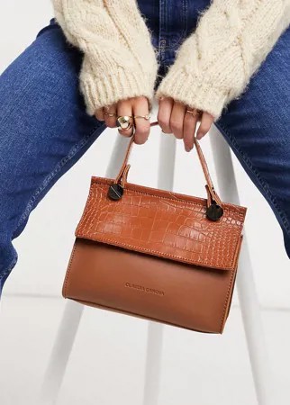 Светло-коричневая небольшая сумка-тоут с перфорированным клапаном Claudia Canova-Коричневый цвет