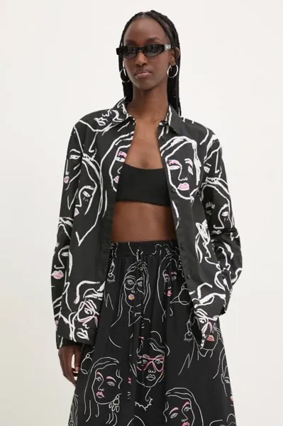 Рубашка FACES из хлопка Desigual, черный