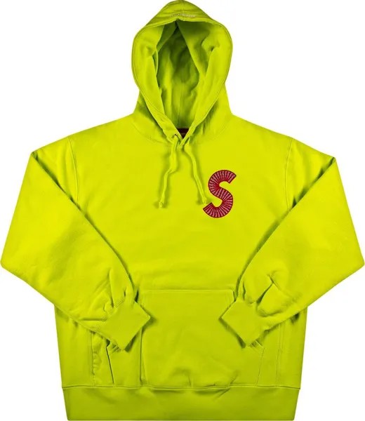 Толстовка Supreme S Logo Hooded Sweatshirt 'Acid Green', зеленый