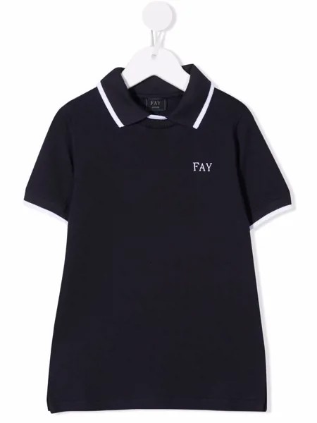 Fay Kids рубашка поло с короткими рукавами и вышитым логотипом