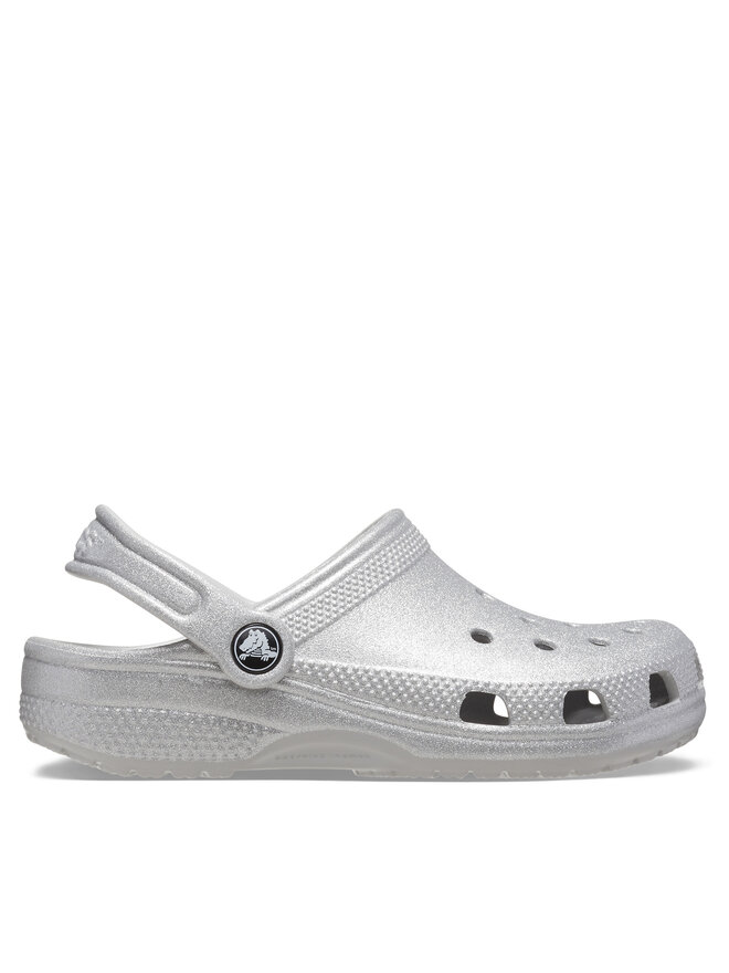 Шлепанцы Crocs Classic Glitter Clog K 206993 Plata, серебряный