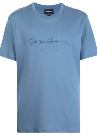 Giorgio Armani футболка с вышитым логотипом