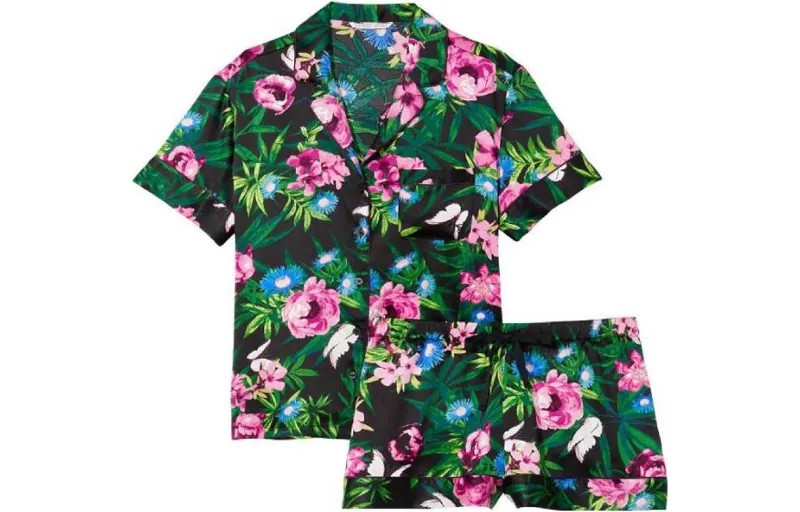 Женский пижамный комплект Victoria's Secret, цвет Black floral print