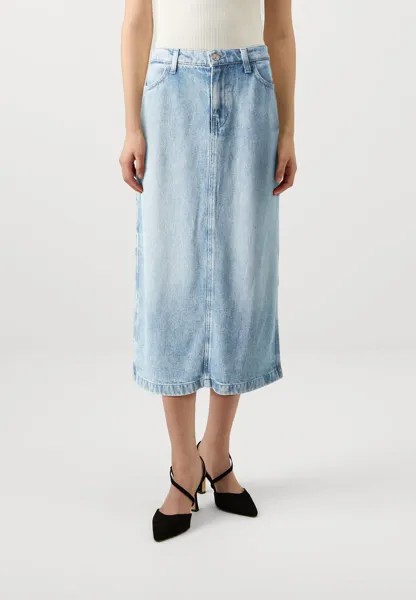 Джинсовая юбка MIDI SKIRT ABYSS 7 for all mankind, светло-голубой