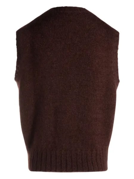 Bally трикотажный топ с нашивкой-логотипом, коричневый