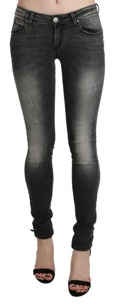 Джинсы ACHT PUSH UP Хлопковые черно-серые потертые узкие брюки s. W27 Рекомендуемая розничная цена 250 долларов США.