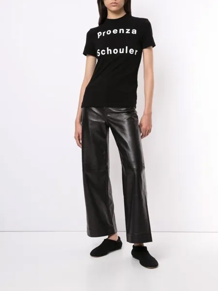 Футболка с короткими рукавами и логотипом Proenza Schouler White Label, черный