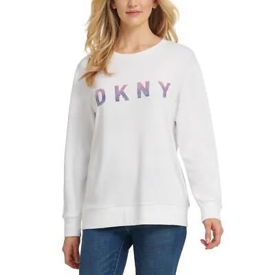 DKNY Женский белый удобный и удобный свитшот для дома XS BHFO 7043