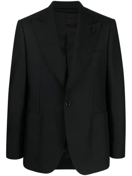 Lardini однобортный пиджак строгого кроя, черный