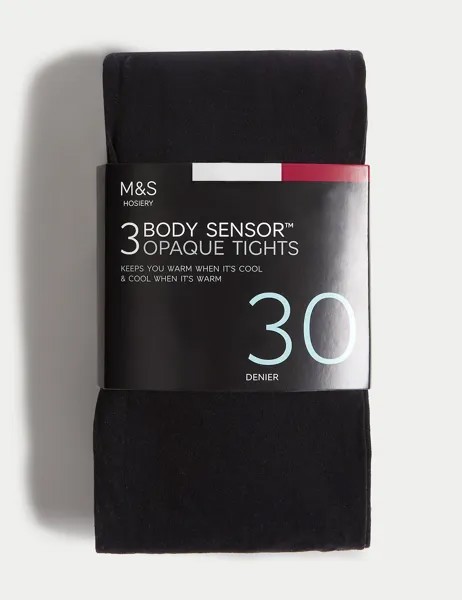 Колготки Body Sensor плотностью 30 ден, 3 шт. Marks & Spencer, черный