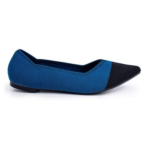 Балетки женские сетка DASTI Air Point синий с черным носком, 40 размер