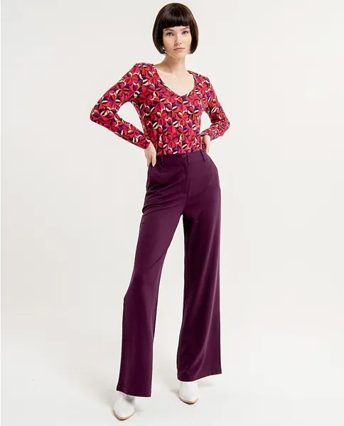Женские широкие расклешенные брюки со складками Surkana, фиолетовый