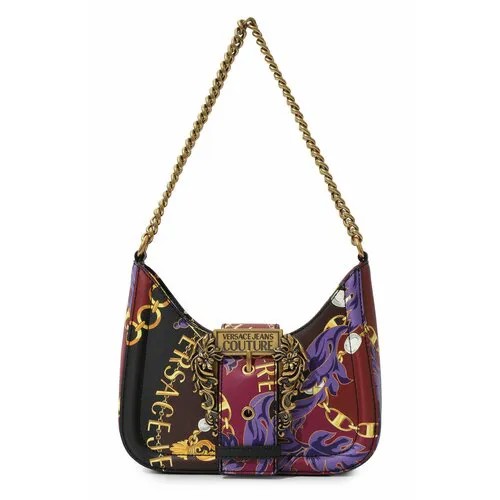 Сумка Versace Jeans Couture, фактура рельефная, черный, коричневый