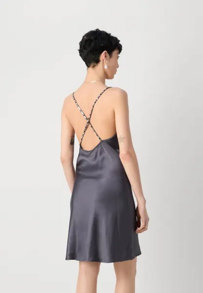 Коктейльное платье / Вечернее платье Cowl Neck Mini Dress With Sequins Straps Scotch & Soda, антрацит