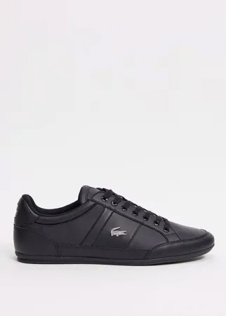 Черные кожаные кроссовки Lacoste-Черный
