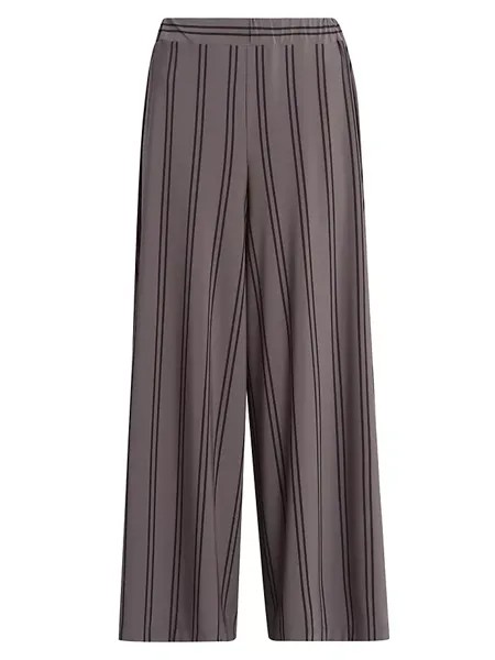 Брюки из джерси с полосками и драпировкой Issey Miyake, серый