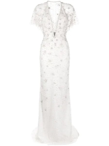 Платье Sofie с кристаллами Jenny Packham, серый