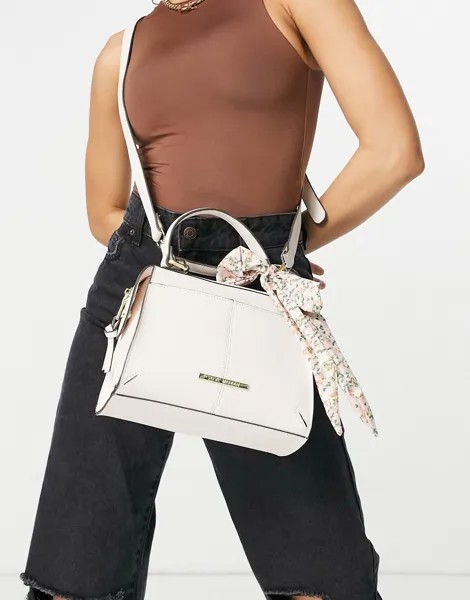 Кремовая сумка через плечо с шарфиком Steve Madden Reese-Белый