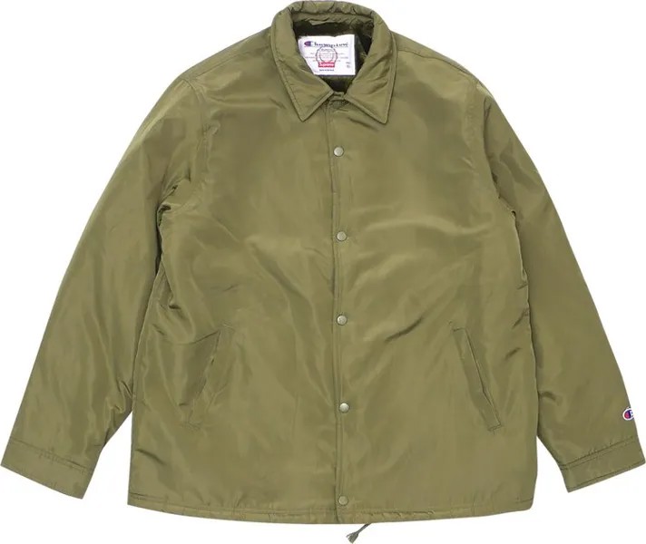 Куртка Supreme x Champion Label Coaches Jacket 'Olive', зеленый