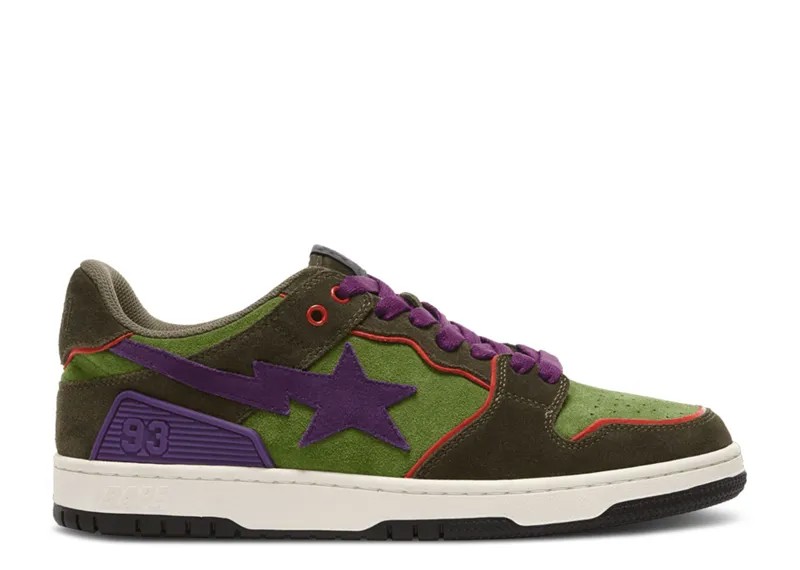 Кроссовки BAPE Bapesta Sk8 'Green Dark Purple', зеленый