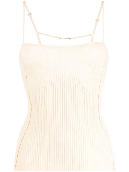 Jacquemus топ Le Sierra с квадратным вырезом, нейтральный цвет