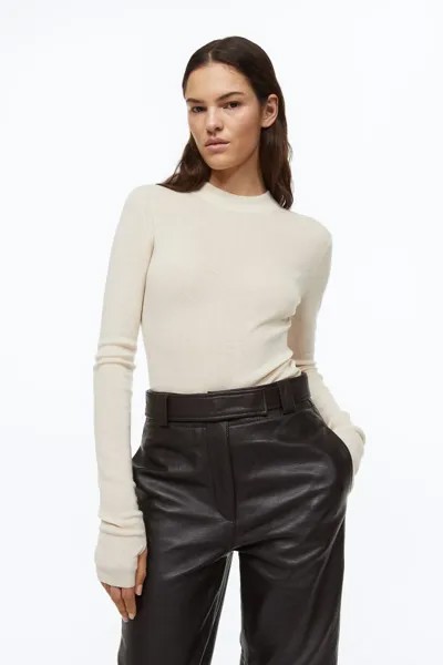 Лонгслив женский H&M 1013565004 белый M (доставка из-за рубежа)