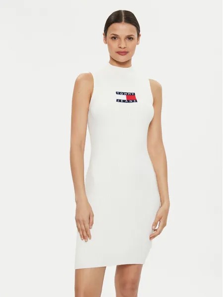 Платье-Свитер приталенного кроя Tommy Jeans, экрю