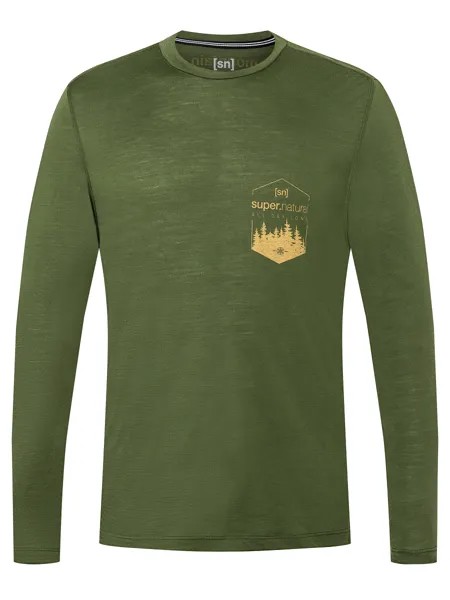 Лонгслив super.natural Merino, зеленый